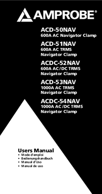 Thumbnail of document Manual - ACD-50NAV CAT IV 600A True-RMS Navigator™ Clamp Meter